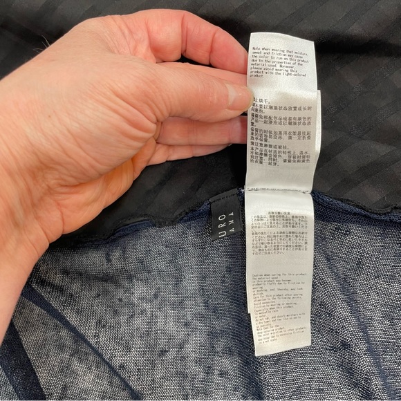 ATSURO TAYAMA Cardigan Size US 4 EUR 36 Open Front Linen Blend Blue/Black - Picture 7 of 13